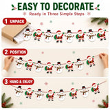 Christmas Party Decorations - 4 Packs Christmas Banner, 8.9 Ft