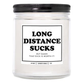 You Nique Designs Long Distance Candle, 7 Ounces, Long Distance Relationship Gifts, I Miss You Gift For Him, Deployment Gifts, White All Natural Soy Vegan Aromatherapy Candles (Mahogany Teakwood)