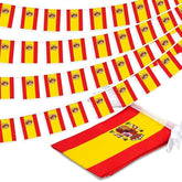 33 Ft Spain String Flag Pennant Banner: 30 Mini Flags for School, Party, or Sports