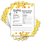 Bee Baby Shower Party Game Baby Predictions And Advice Cards(25-Pack), Mommy To Bee Themed Card Honeycomb Bumble Bee Baby Shower Decor, Baby Gender Reveal Party Game(5"X7") - Game-C01