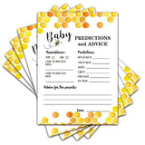 Bee Baby Shower Party Game Baby Predictions And Advice Cards(25-Pack), Mommy To Bee Themed Card Honeycomb Bumble Bee Baby Shower Decor, Baby Gender Reveal Party Game(5"X7") - Game-C01