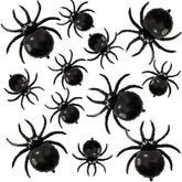 12 Pack Halloween Black Spider Balloons 33" & 17" Foil Balloons Spooky Party Decor