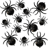 12 Pack Halloween Black Spider Balloons 33" & 17" Foil Balloons Spooky Party Decor
