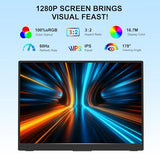 10.5''Portable Monitor For Latop,1920X1280P Ips Laptop Monitor Screen 3:2, 500Nits, 2000:1, W/45° Adjustable Stand, Standard Hdmi Usb-C Computer Display For Laptop Phone Mac Ps4 Xbox
