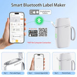 Bluetooth Label Maker Machine With Tape, Portable Mini Label Printer Wireless Thermal Handheld Sticker Makers Mini Label Makers With Multiple Templates For Organizing Office Home School(White)