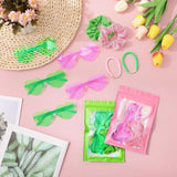 48 Pcs Witch Theme Party Favor Supplies Pink And Green Velvet Hair Scrunchies Friendship Bracelets Sunglasses Bags 12 Set Neon Friendship Gifts For Fans Women Pink And Green Party Favors