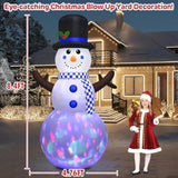 8 Ft Tall Christmas Inflatables Outdoor Decorations Giant Blow Up Snowman With Rotating Led Lights Cute Merry Xmas Blowu