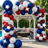 Red White Blue Balloon Arch Double Stuffed Burgundy Navy Blue Balloon Kit
