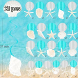 Seashell Hanging Swirls 21Pcs Coastal Beach Birthday Party Decoration Starfish Seashell Ceiling Swirls Decor Ocean Seashell Conch Cutout Hanging Streamers For Nautical Wedding Party Supplies