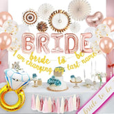75 Pcs Bridal Shower Decorations - Bride To Be Party Supplies Kit, Bachelorette Party Decorations With Rose Gold, Confetti & Pearl Balloons, Bride To Be Banner & Sash, Ring, Backdrop Garland Tassel