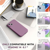Compatible With 14 Case With Screen Protector (Camera Protection & Soft Microfiber Lining) Liquid Silicone Phone Case 6.1 Inch 2022, Lilac Purple