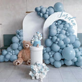 Dusty Blue Double Stuffed Balloon Garland Kit: 55 Latex Balloons