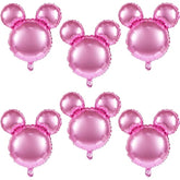 6pcs Pink Mouse Head 24" Foil Balloons for Birthday & Baby Shower
