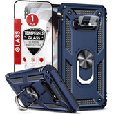 For Samsung S10E-Phone Case: Galaxy S10E Phone Case With Screen Protector And Camera Lens Protector, Heavy Duty Shockproof Cell Case Cover With Metal Magnetic Ring Holder Stand For S 10E, Blue