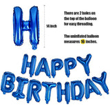 16-Inch Happy Birthday Foil Letter Balloon Banner Kit
