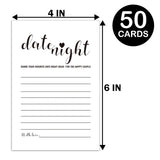 50 Date Night Ideas Cards-Advice And Wishes Cards -Date Night Ideas Great Gifts For Bridal Shower, Wedding, Bride And Groom, Bachelorette Party,4 X 6 Inches.