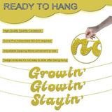 Growin' Glowin' Slayin' Gold Glitter Banner - Gen Z Cool Party Bunting, Funny Birthday Banner For 5Th 10Th 20Th 30Th 40Th Birthday Party Decorations Sign Gift?Pre-Strung?