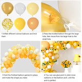 118 Pack Balloon Garland Arch Kit - 18, 12, 10, 5 Inch Yellow, Gold, White Balloons With Sunflower Vine - Baby Shower Decorations For Girl, Boy, Bee Birthday, Wedding, Party Supplies