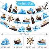 Nautical Party Banners Cruise Ship Party Decorations 3PCS Ocean Ship Lighthouse Party Banners Nautical Theme Birthday Decorations for Classic Movie Cruise Liner Birthday Party Supplies