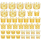 40 Pcs Mini Crowns For Flower Bouquets, Small Gold Crowns For Princess Cake Topper, Crown Decoration For Birthday Wedding Baby Shower Party, 5 Styles