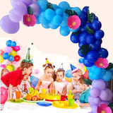 123-Pcs Blue Stitch Balloon Garland Kit with Foil Balloons for Birthday & Baby Shower
