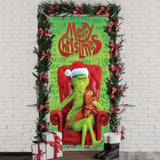 Merry Christmas Door Cover Christmas Front Porch Door Sign Banner Christmas Xmas Winter Holiday Decorations Outdoor Outside For Home