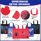 60 Pcs Spider Party Favors Include Spider Sunglasses, Web Gift Tote Bags, Slap Wristbands, Silicone Keychains And Blue Red Star Bubble Wands For Birthday Comic Hero Party Decoration