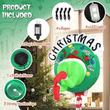 Christmas Inflatable Outdoor Decoration Window 3.5Ft Green Ugly Monster In Wreath With Built-In Led Lights For Yard Chri
