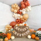 156 Pcs Fall Balloon Arch Kit Burnt Orange Gold Blush White Balloons Thanksgiving Decor