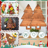 9 Sets Christmas Kitchen Gifts Bulk Wood Cutting Board Charcuterie Boards Christmas Kitchen Towels Pine Branches Xmas Cooking Gifts For Home Party Gift Winter Decoration(Tree Shaped)