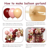 Burgundy Pink Balloons Garland Arch Kit Maroon Rose Gold Champagne Gold Confetti Metallic Balloons For Women Birthday Bridal Baby Shower Wedding Wine Party Decorations With 4 Tools