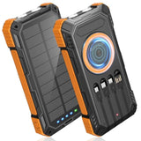 Power Bank Solar Charger,49800Mah Wireless Portable Charger With 4 Built-In Cables,22.5W Fast Charging Battery Pack Usb-C In/Output Pd+Qc3.0 Portable Power Bank For All Cell Phones