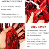 4-Pack Red Foil Fringe Curtains 3.28x9.84 ft for Party and Photo Booth Decor