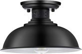 13 Inch Farmhouse Black Cage Ceiling Light Semi Flush Mount Fixture