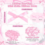 Pink Bow Balloons, 32Pcs 18" 12" Pink Balloons & 100Pcs Mini Pink Ribbon Bows, Diy Bow Balloons For Bow Birthday Baby Shower Decorations, Tying The Knot Bridal Shower Bachelorette Decor