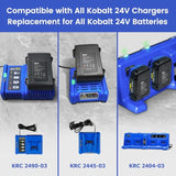 Replacement For Kobalt 24V Battery: 6.0Ah Lithium Ion Compatible With 24-Volt Max Battery Kb524-03 Kb424-03 Kb224-03 Kb124-03 Suitable For All Kobalt 24 V Cordless Power Tool 2 Packs