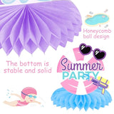 11Pcs Summer Pool Party Honeycomb Centerpieces Hello Summer Party Centerpieces For Table Pink Summer Theme Party Decorations For Girls Birthday Party Baby Shower Supplies