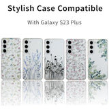 For Samsung Galaxy S23 Plus Case, Floral Flowers Cute Aesthetic Clear Floral Branch Pattern Case For Women Girls,Transparent Slim Soft Shockproof Cover For S23 Plus,Flower Branch