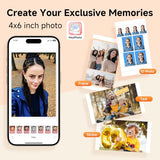 4X6 Photo Printer, Full Color Instant Photo Printer For Phone/Laptop/Macbook/Home Use, Wi-Fi Connection, Thermal Dye-Sublimatio, Ar Video Printing, +108 Sheets Photo Paper & 2 Ribbons