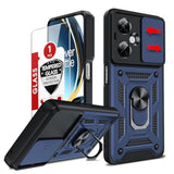 For Oneplus Nord-N30 5G Case: With Slide Camera Cover Screen Protector, Military-Grade Shockproof Protective Magnetic Ring Stand One Plus Nord N30 5G Cell Unlocked Phone Covers Funda Fara, Blue