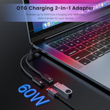 Usb C To Usb Adapter With Usb C Charging,Usb C Otg Splitter With Pd Fast Charge Compatible For Galaxy S22,Switch,Google Chromecast With Google Tv 2020 Pi-Kvm,3D Printer,Octa4A,Google Pixel4 Xl