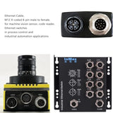 M12 Ethernet 8 Pin X-Code Rj45 Cat-7E Gige Cable For Basler Cognex Industrial
