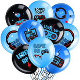 36pcs Gaming Theme Black & Blue Balloons for Video Game Birthday Party Decor