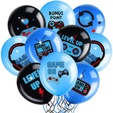 36pcs Gaming Theme Black & Blue Balloons for Video Game Birthday Party Decor