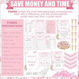 476 Pink Bow Coquette Baby Shower Games 6 Sets Activities Card Pacifier Hunt Game 50 Pacifier How Big Is Mommy'S Belly Sign 50 Guessing Card 2 Measuring Tape Don'T Say Baby Sign 50 Clothespin