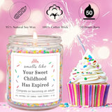 18Th Birthday Gifts For Girls, 18Th Birthday Decorations Candles Gifts For 18 Year Old Girls, Your Childhood Has Expired Handmade Candles (Vanilla Birthday Cake Scent With Sprinkles)