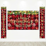 Christmas Decorations Red Black Buffalo Merry Christmas Banner 3Pcs Xmas Happy New Year Banners Holiday Party Decorations Indoor Outdoor