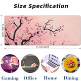 Floral Gaming Mouse Pad Extended Desk Computer Keyboard Laptop Mouse Pads For Gaming Home Office Work, Large Long Desk Mat Mousepad With Non-Slip Rubber Base 31.5×11.8Inch (Cherry Blossom)