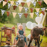 32-Ft Western Cow Party Triangle Flag Banner for Cowboy & Cowgirl Décor