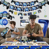 Video Game Party Decorations - 7Th Birthday Decorations For Boys, Happy Birthday Banner, Video Game Balloons, Number 7 Blue Balloons, Gaming Hanging Swirls, Game On Birthday Party Supplies